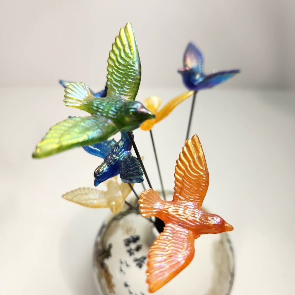 Vintage Kinetic Bird on Wire Replacements or Floral Picks Lot X 6